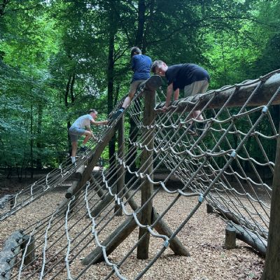 Children on climbing frame